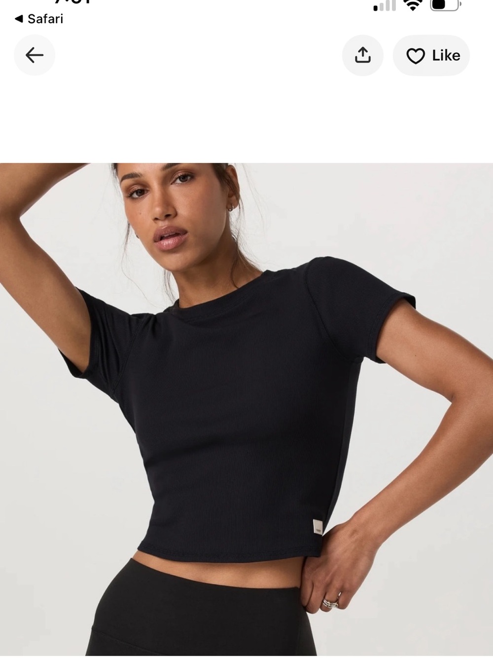 Vuori Short-Sleeve Tee in Black